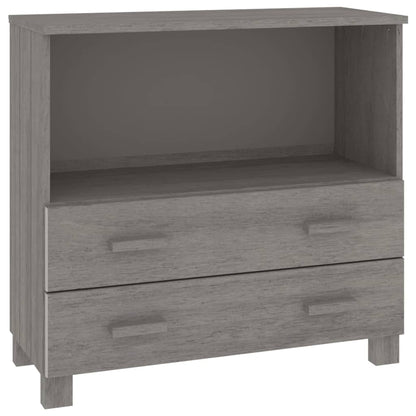 Sideboard HAMAR Hellgrau 85x35x80 cm Massivholz Kiefer