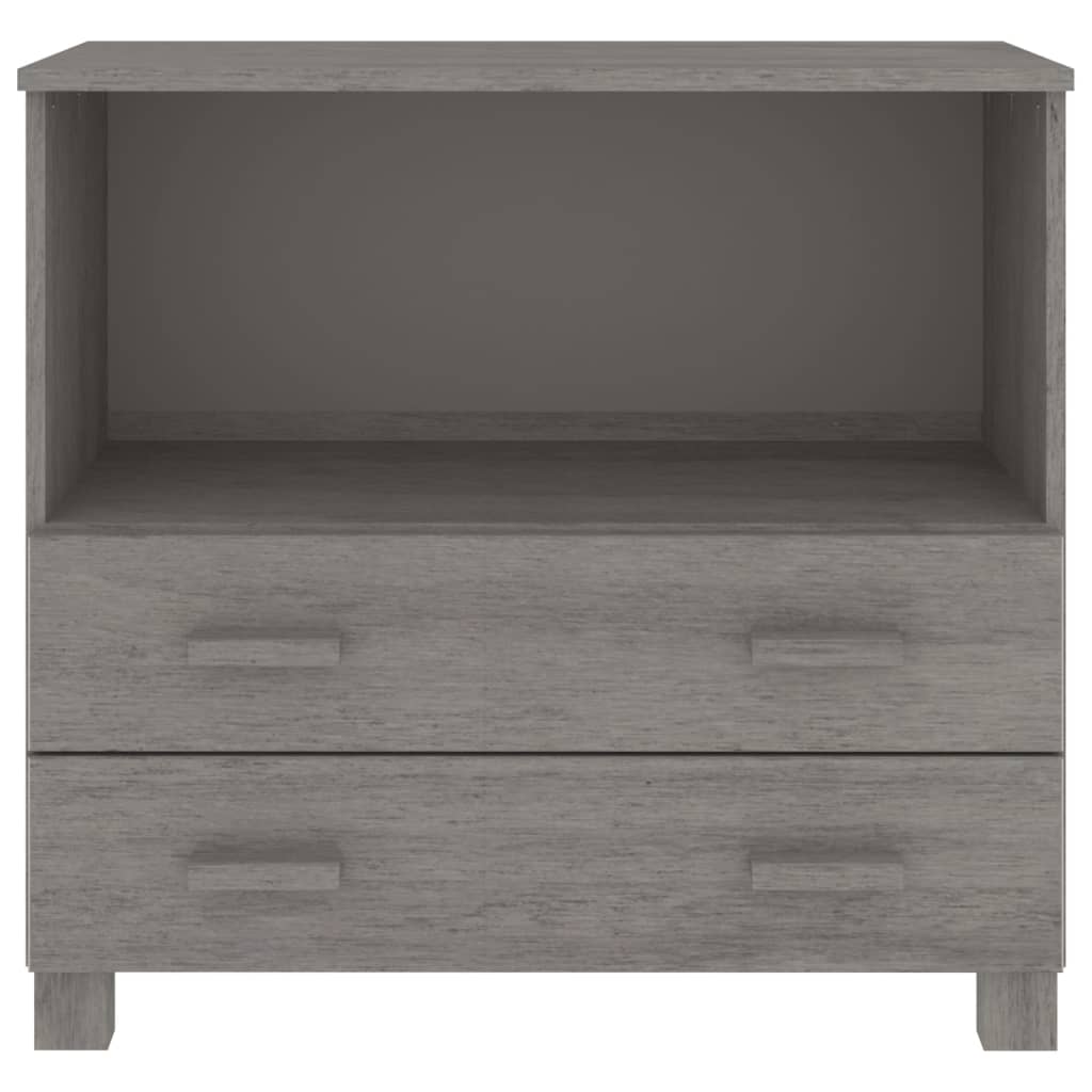 Sideboard HAMAR Hellgrau 85x35x80 cm Massivholz Kiefer