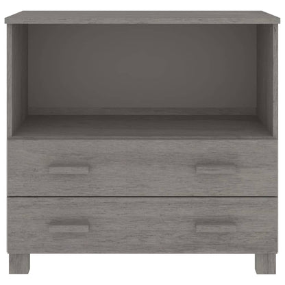 Sideboard HAMAR Hellgrau 85x35x80 cm Massivholz Kiefer