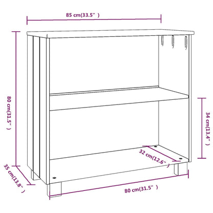 Sideboard HAMAR Honigbraun 85x35x80 cm Massivholz Kiefer