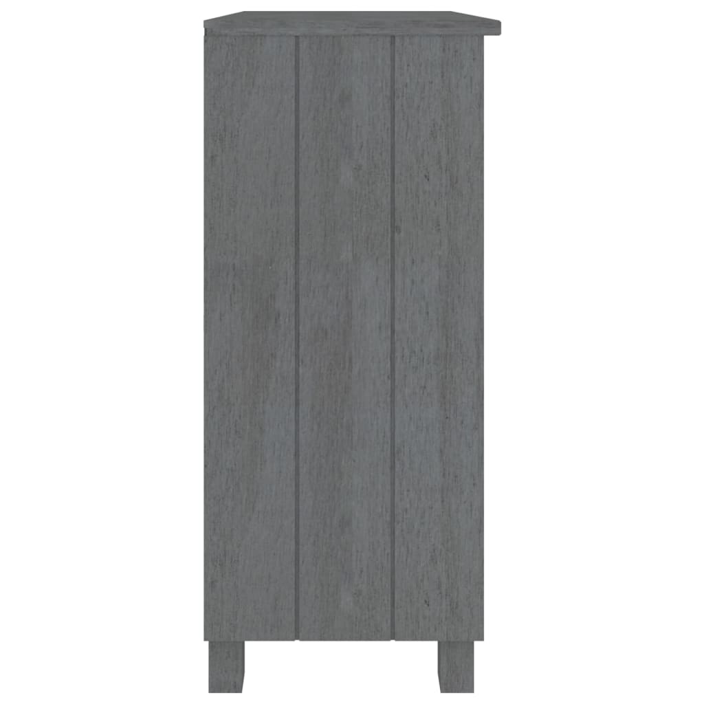 Sideboard HAMAR Dunkelgrau 85x35x80 cm Massivholz Kiefer