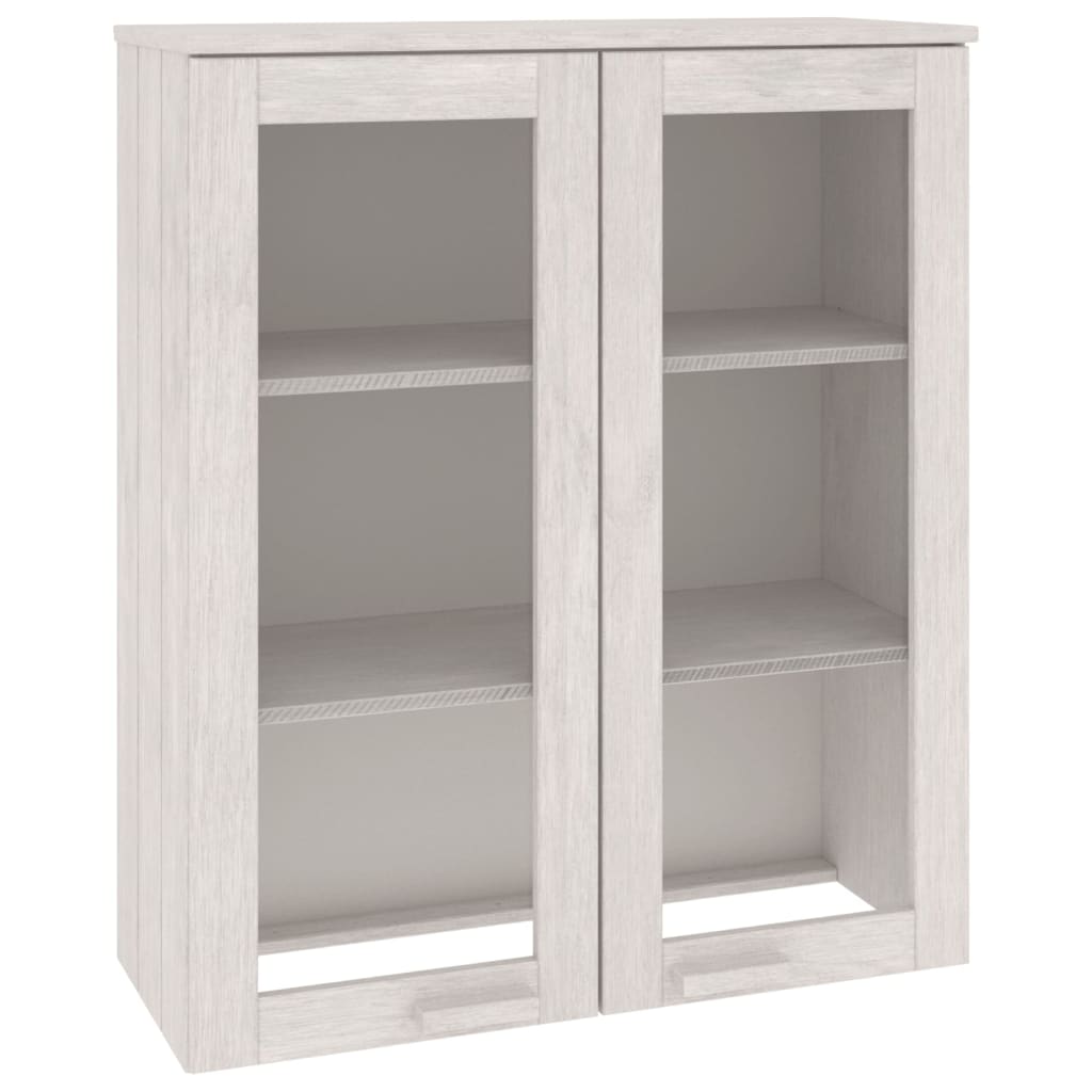 Highboard-Oberteil HAMAR Weiß 85x35x100 cm Massivholz