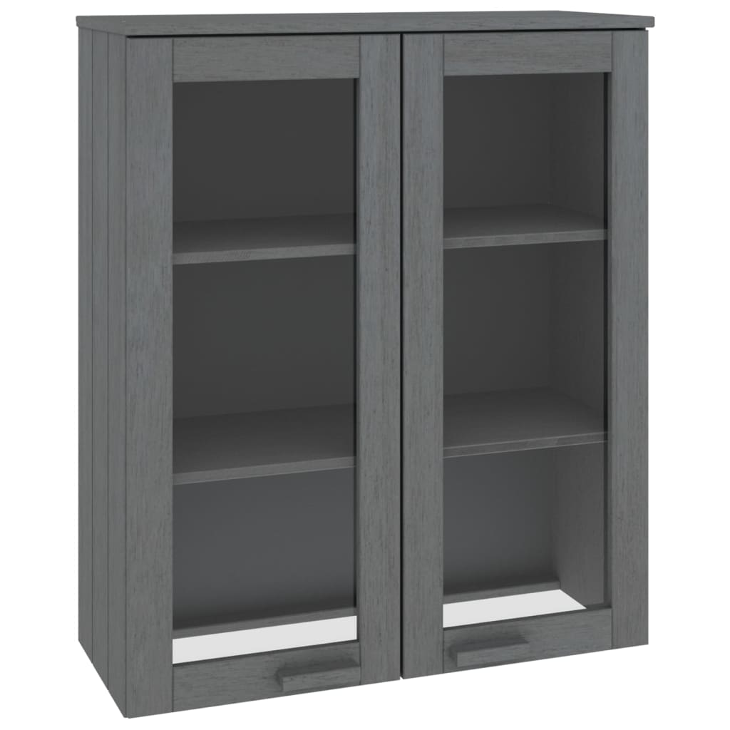 Highboard-Oberteil HAMAR Dunkelgrau 85x35x100 cm Massivholz