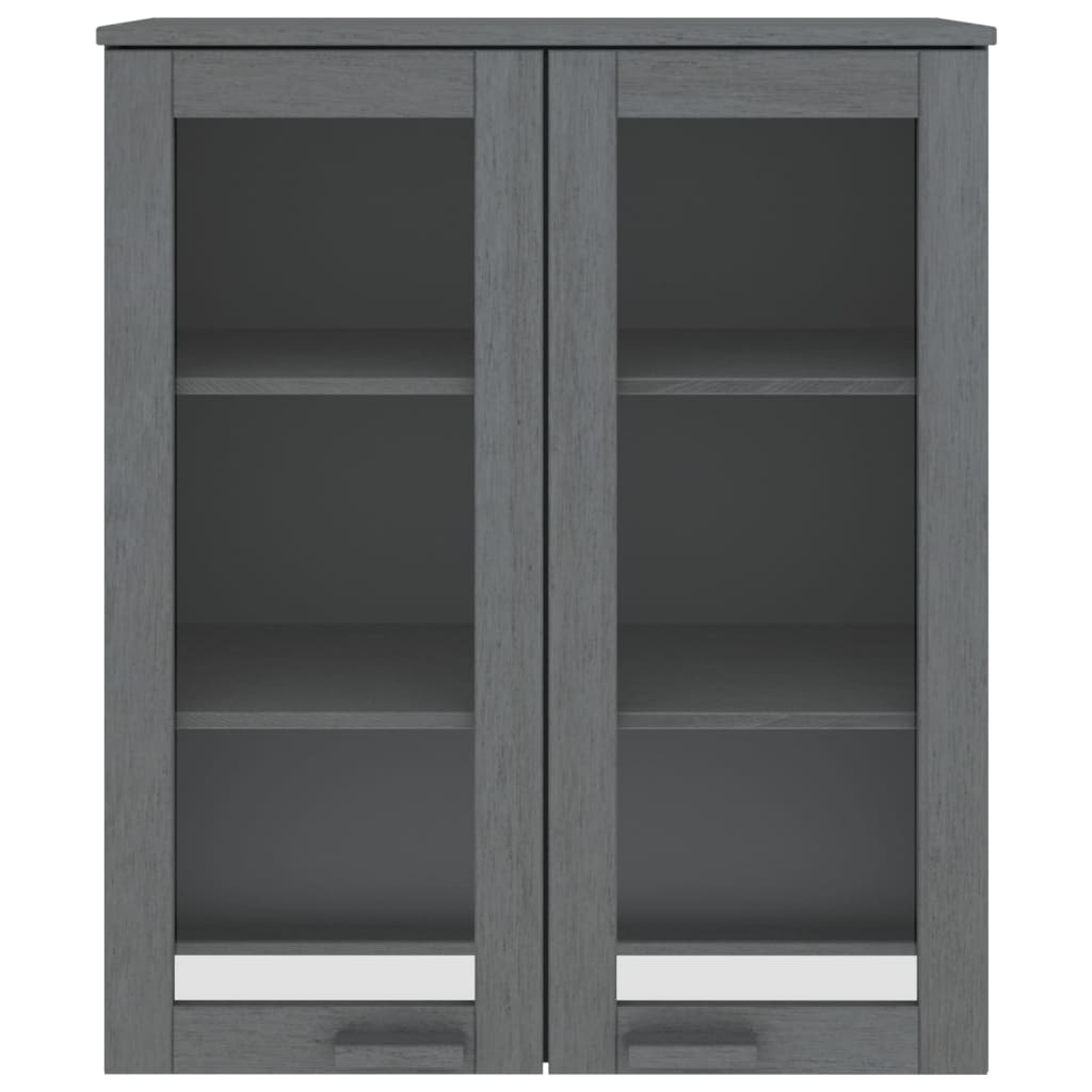 Highboard-Oberteil HAMAR Dunkelgrau 85x35x100 cm Massivholz