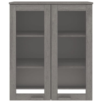 Highboard-Oberteil HAMAR Hellgrau 85x35x100 cm Massivholz