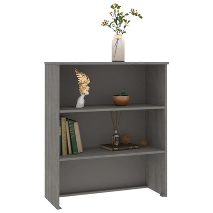 Highboard-Oberteil HAMAR Hellgrau 85x35x100 cm Massivholz