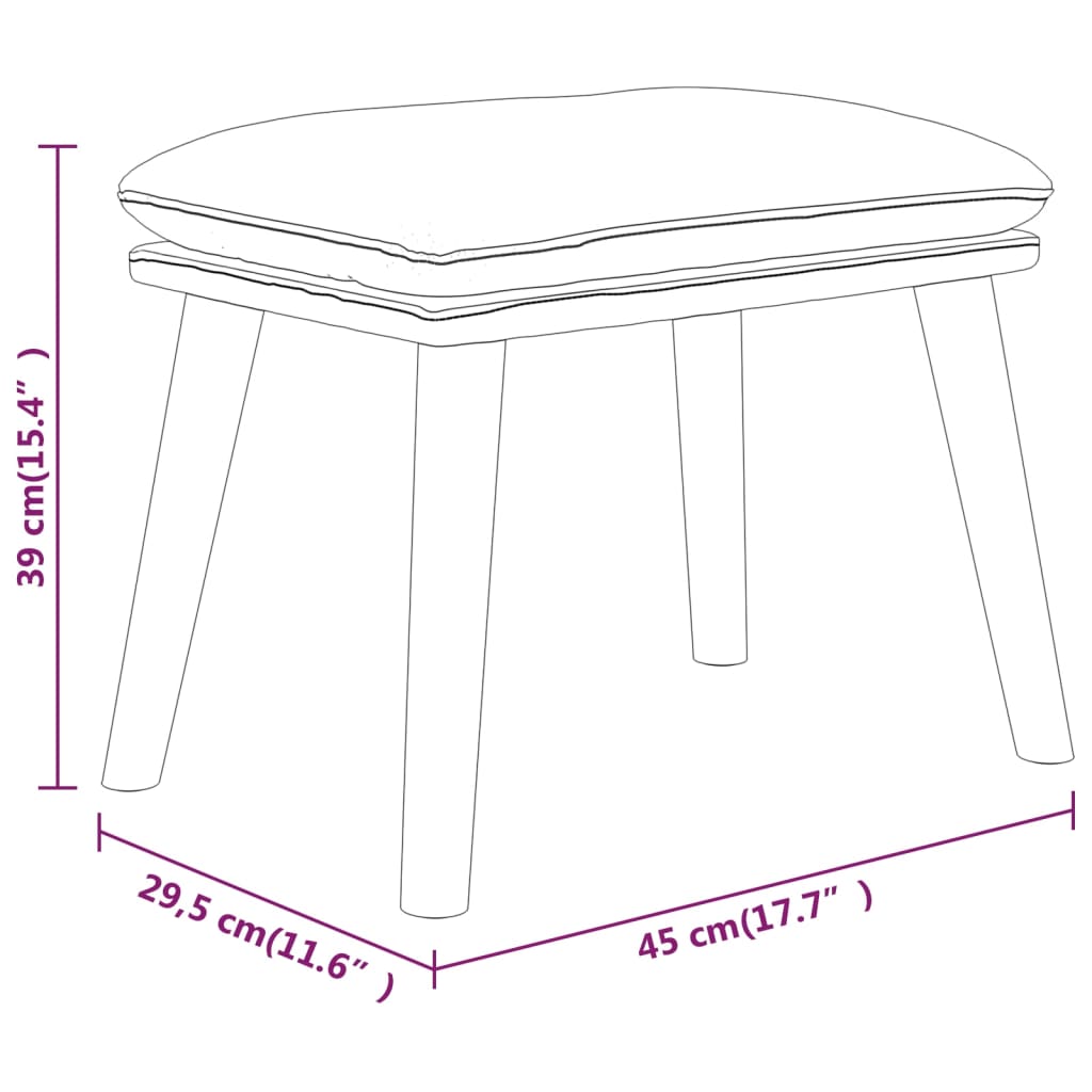 Fußhocker Dunkelgrau 45x29,5x35 cm Stoff und Kunstleder