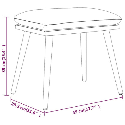 Fußhocker Cremeweiß 45x29,5x35 cm Samt