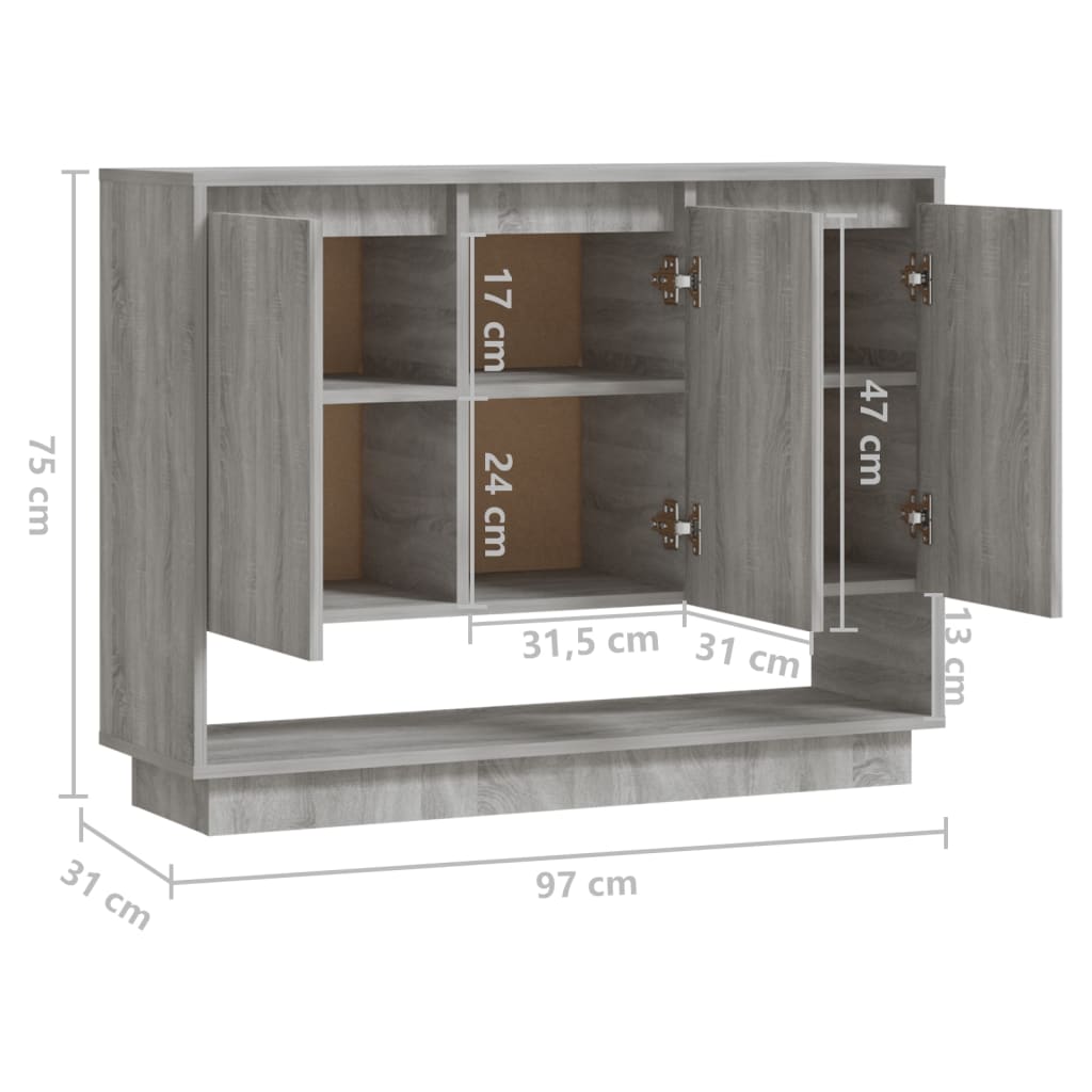 Sideboard Grau Sonoma 97x31x75 cm