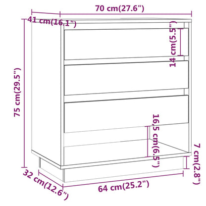 Sideboard Grau Sonoma 70x41x75 cm Holzwerkstoff