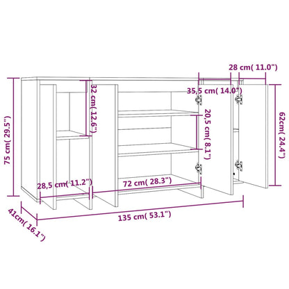 Sideboard Räuchereiche 135x41x75 cm