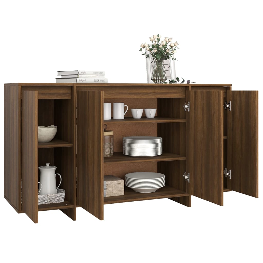 Sideboard Braun Eichen-Optik 135x41x75 cm