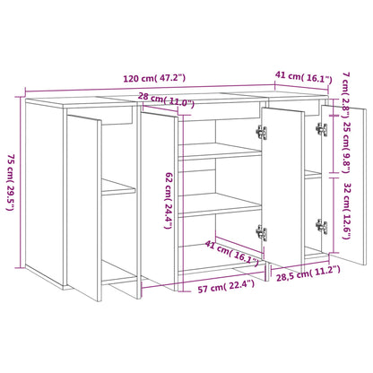 Sideboard Räuchereiche 120x41x75 cm