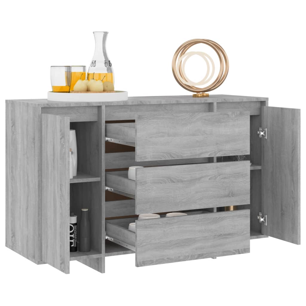 Sideboard mit 3 Schubladen Grau Sonoma 120x41x75 cm