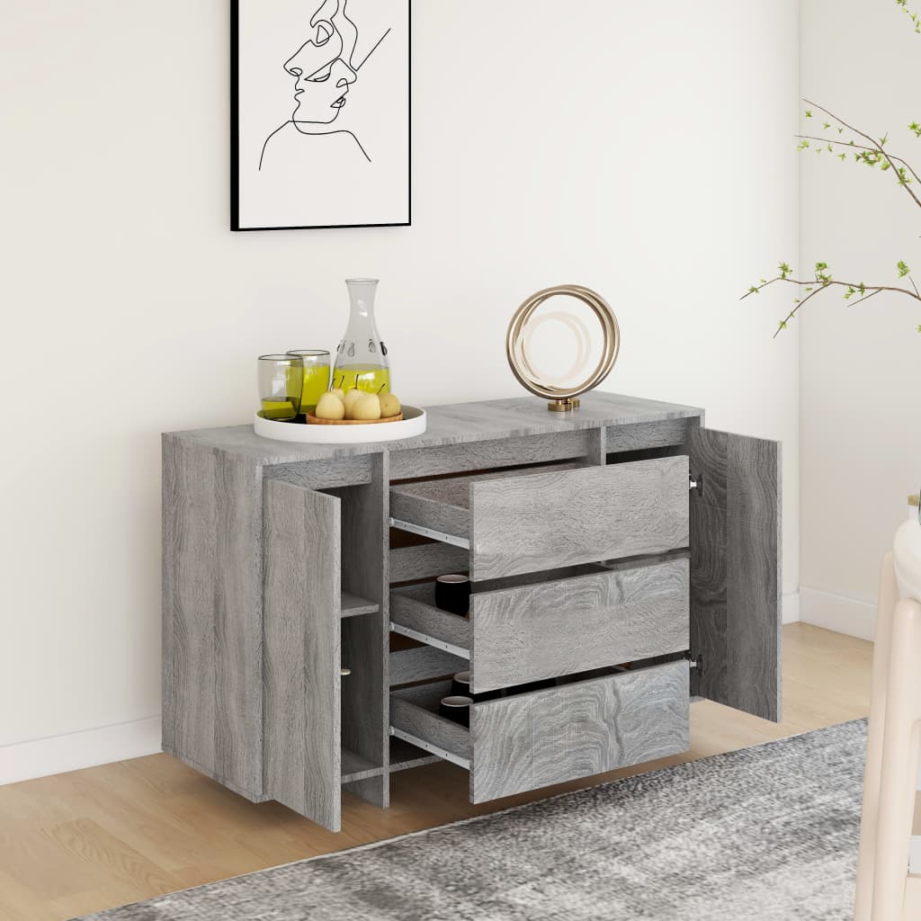 Sideboard mit 3 Schubladen Grau Sonoma 120x41x75 cm