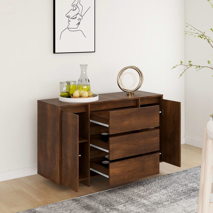 vidaXL Sideboard mit 3 Schubladen Braun Eichen-Optik 120x41x75 cm