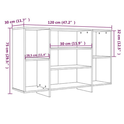 Sideboard Räuchereiche 120x30x75 cm