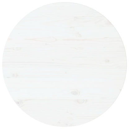 Tischplatte Weiß Ø80x2,5 cm Massivholz Kiefer