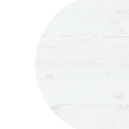 Tischplatte Weiß Ø80x2,5 cm Massivholz Kiefer