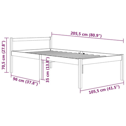 Seniorenbett 100x200 cm Massivholz Kiefer