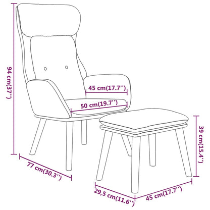 Relaxsessel mit Hocker Schwarz Kunstleder & Stoff