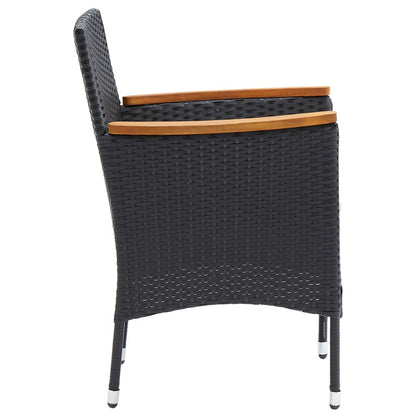 Garten-Essstühle 4 Stk. Poly Rattan Schwarz