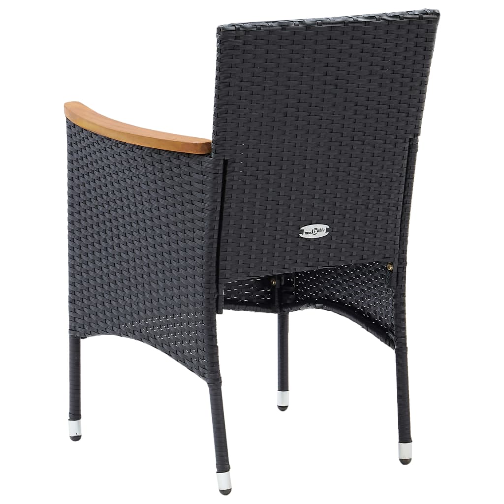 Garten-Essstühle 4 Stk. Poly Rattan Schwarz