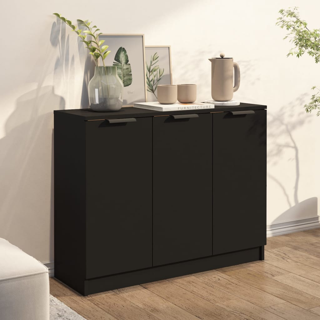 Sideboard Schwarz 90,5x30x70 cm