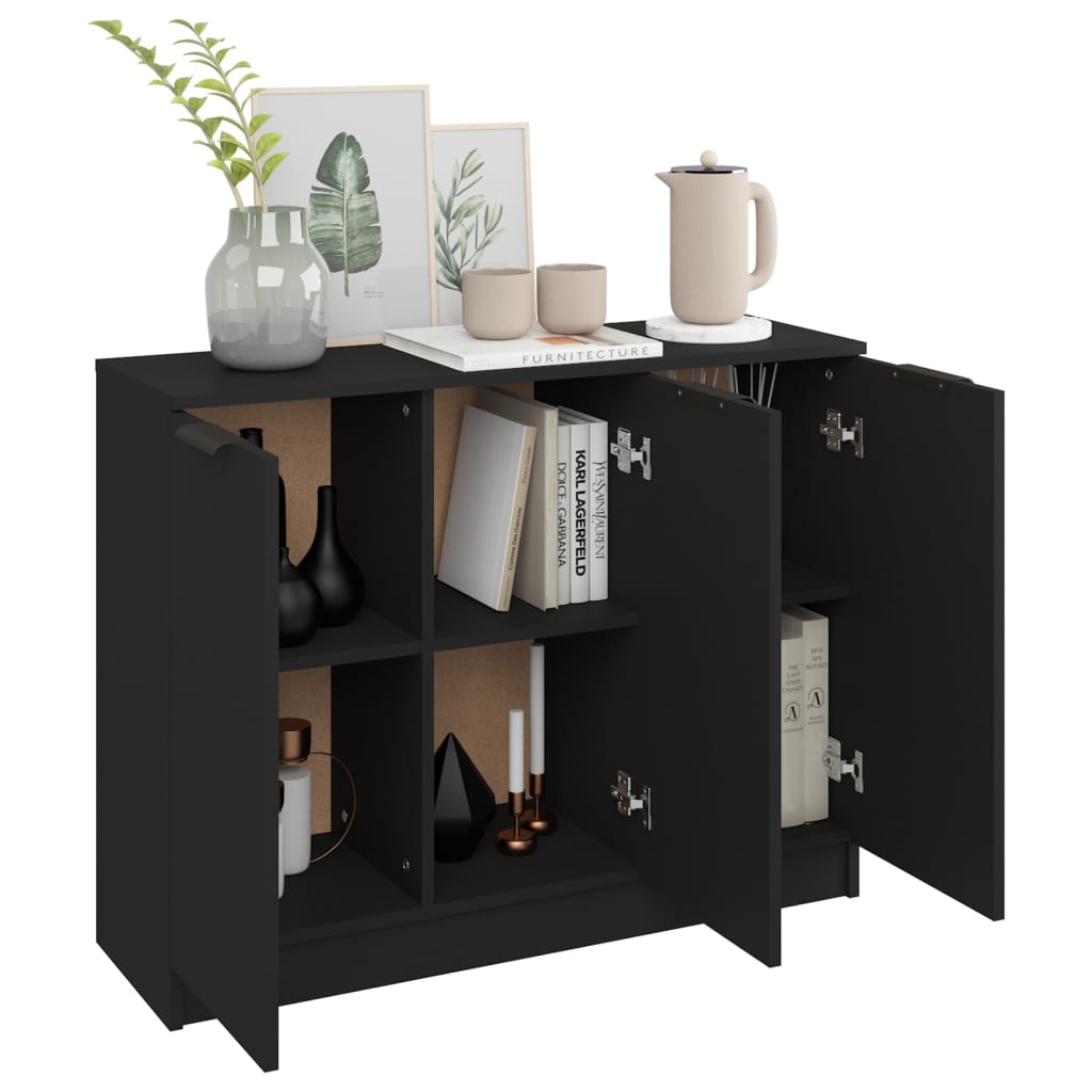 Sideboard Schwarz 90,5x30x70 cm