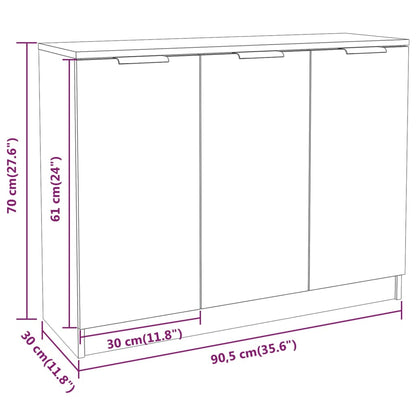 Sideboard Schwarz 90,5x30x70 cm