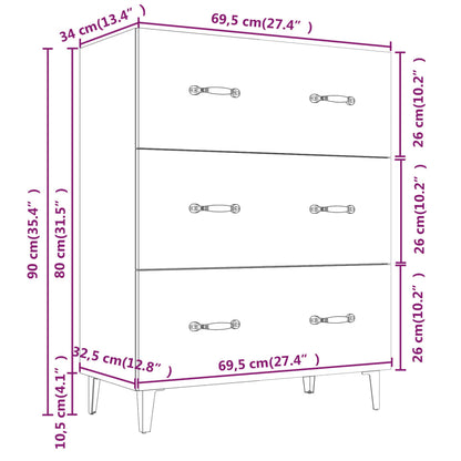 Sideboard Sonoma-Eiche 69,5x34x90 cm Holzwerkstoff