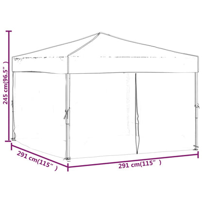 Partyzelt Faltbar mit Seitenwänden Taupe 3x3 m