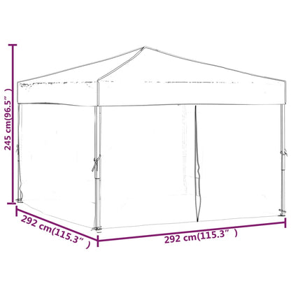 Partyzelt Faltbar mit Seitenwänden Taupe 3x3 m