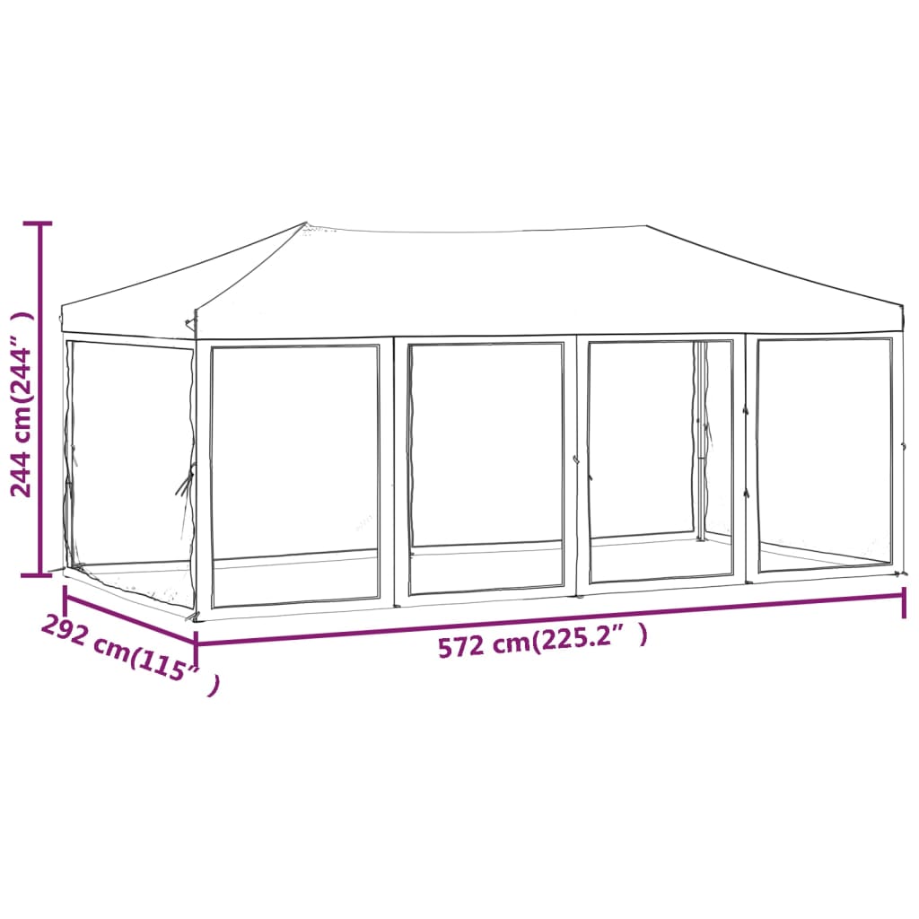 Partyzelt Faltbar mit Seitenwänden Taupe 3x6 m