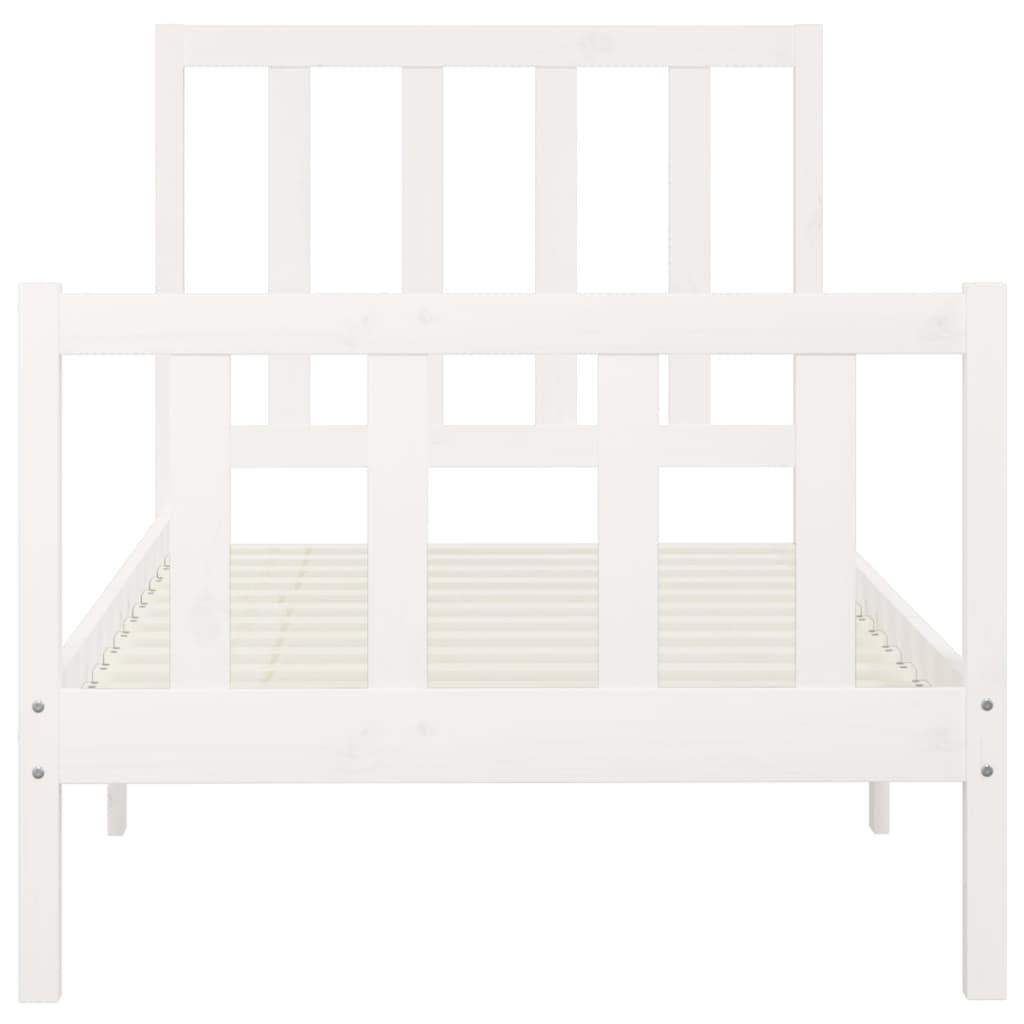 Massivholzbett Weiß 100x200 cm