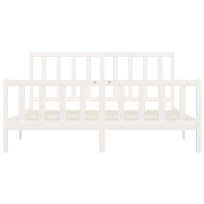 Massivholzbett Weiß 200x200 cm