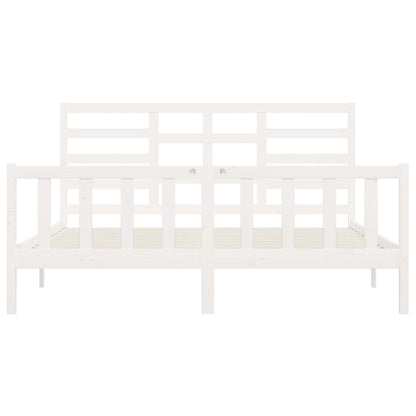 Massivholzbett ohne Matratze Weiß 200x200 cm Kiefernholz