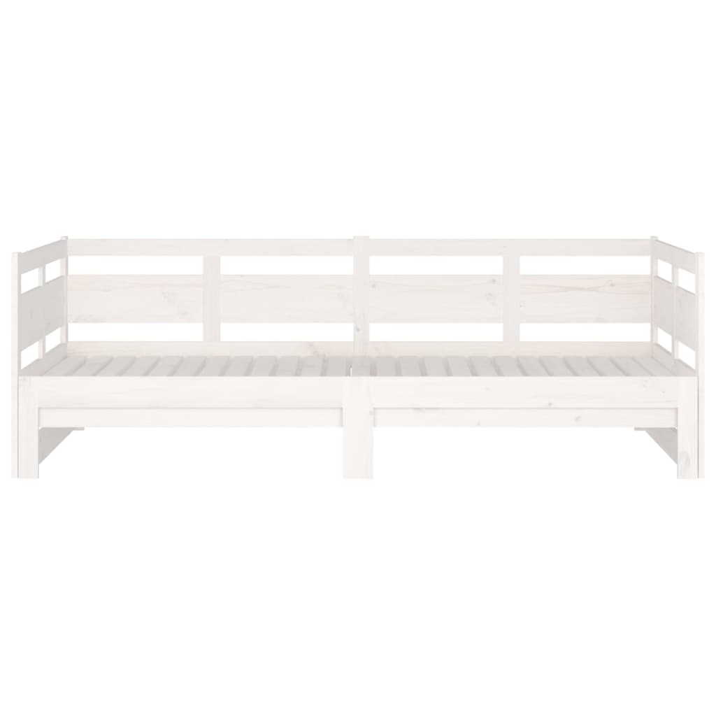 Tagesbett Ausziehbar Weiß Massivholz Kiefer 2x(90x200) cm