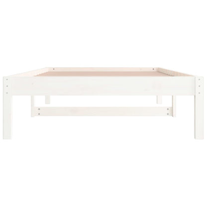 Tagesbett ohne Matratze Weiß 90x200 cm Massivholz Kiefer