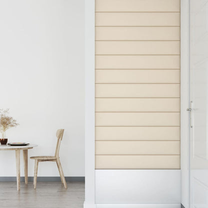 Wandpaneele 12 Stk. Creme 90x15 cm Samt 1,62 m²