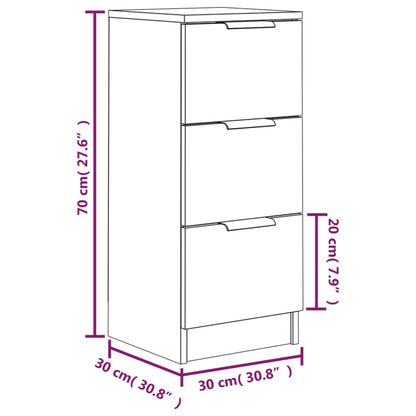 Sideboards 2 Stk. Weiß 30x30x70 cm