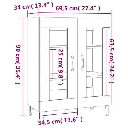 Sideboard Räuchereiche 69,5x34x90 cm Holzwerkstoff