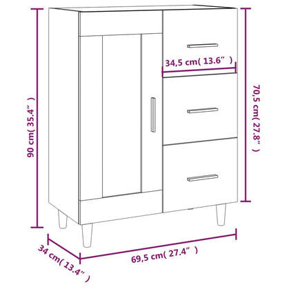 Sideboard Räuchereiche 69,5x34x90 cm Holzwerkstoff