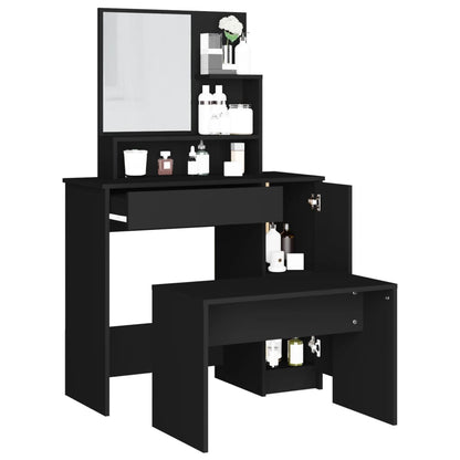 Schminktisch-Set Schwarz 86,5x35x136 cm