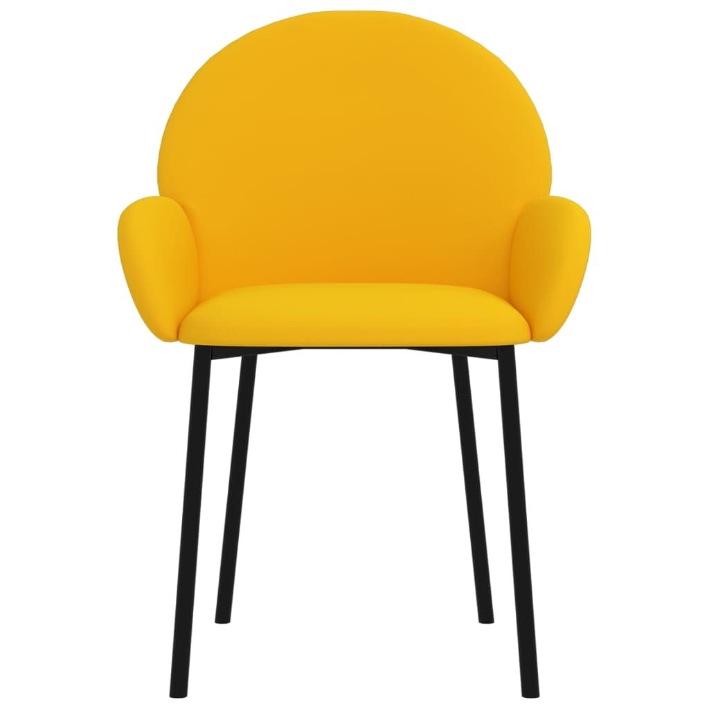 Esszimmerstühle 2 Stk. Gelb Samt