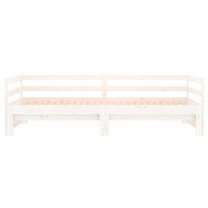 Ausziehbares Tagesbett ohne Matratze Weiß 90x190 cm