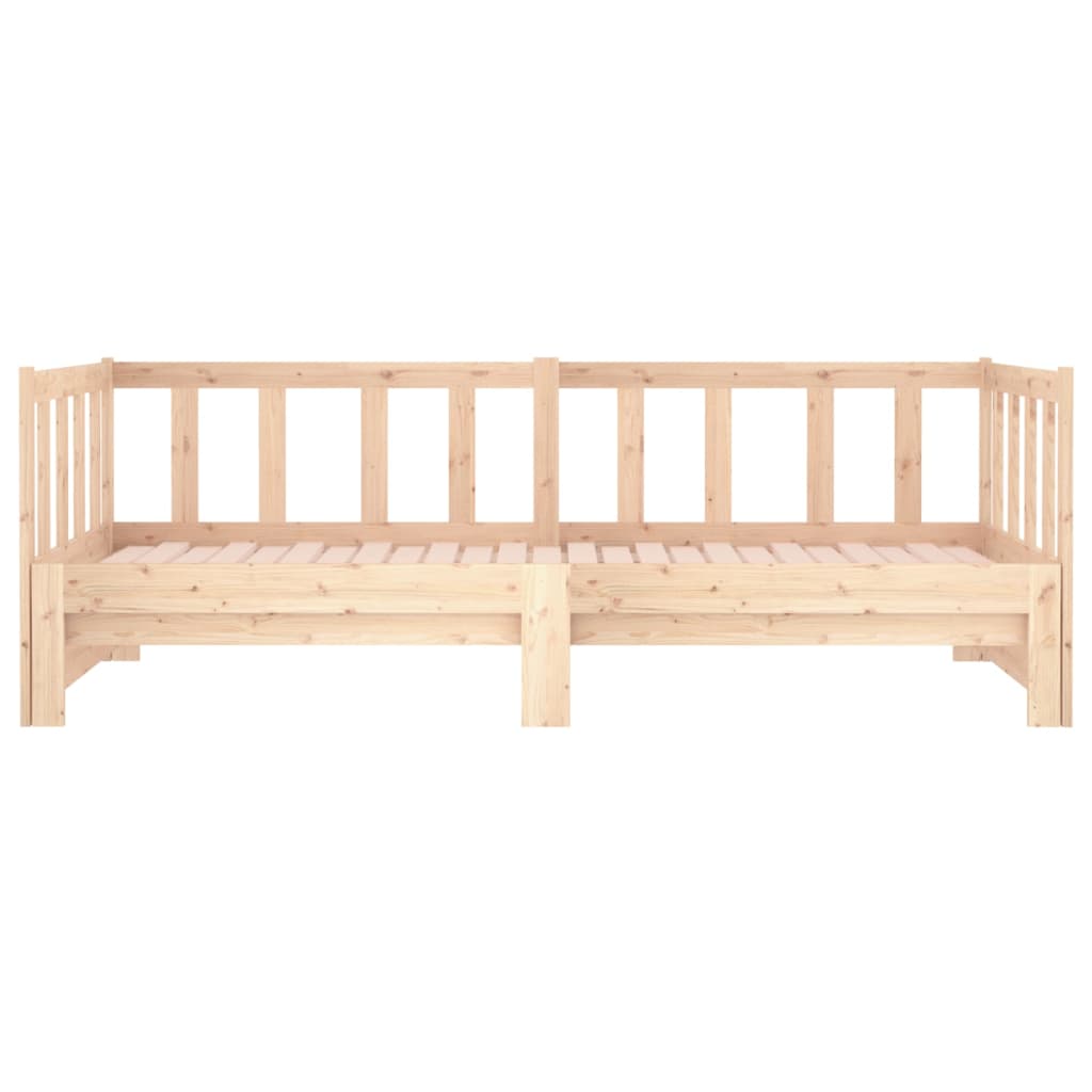 Tagesbett Ausziehbar 2x(80x200) cm Massivholz Kiefer