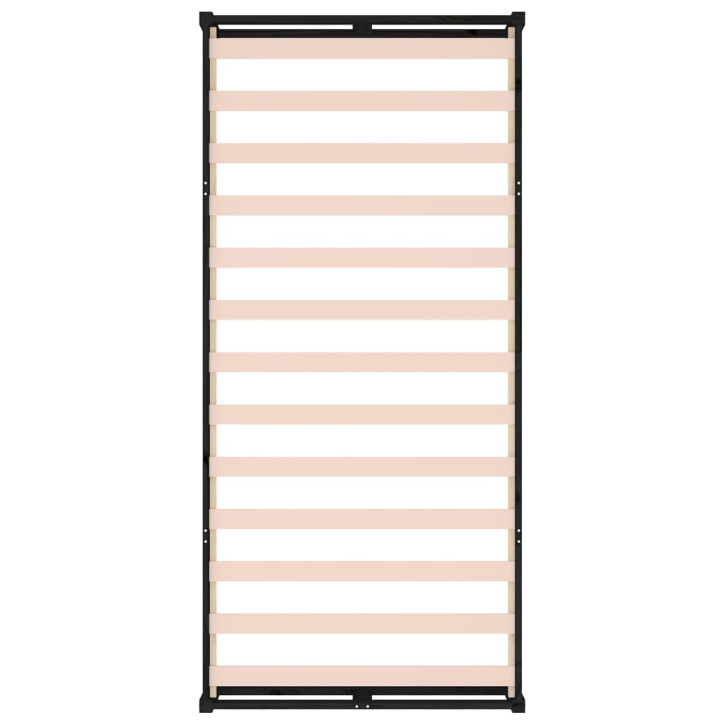 Massivholzbett Schwarz 90x200 cm