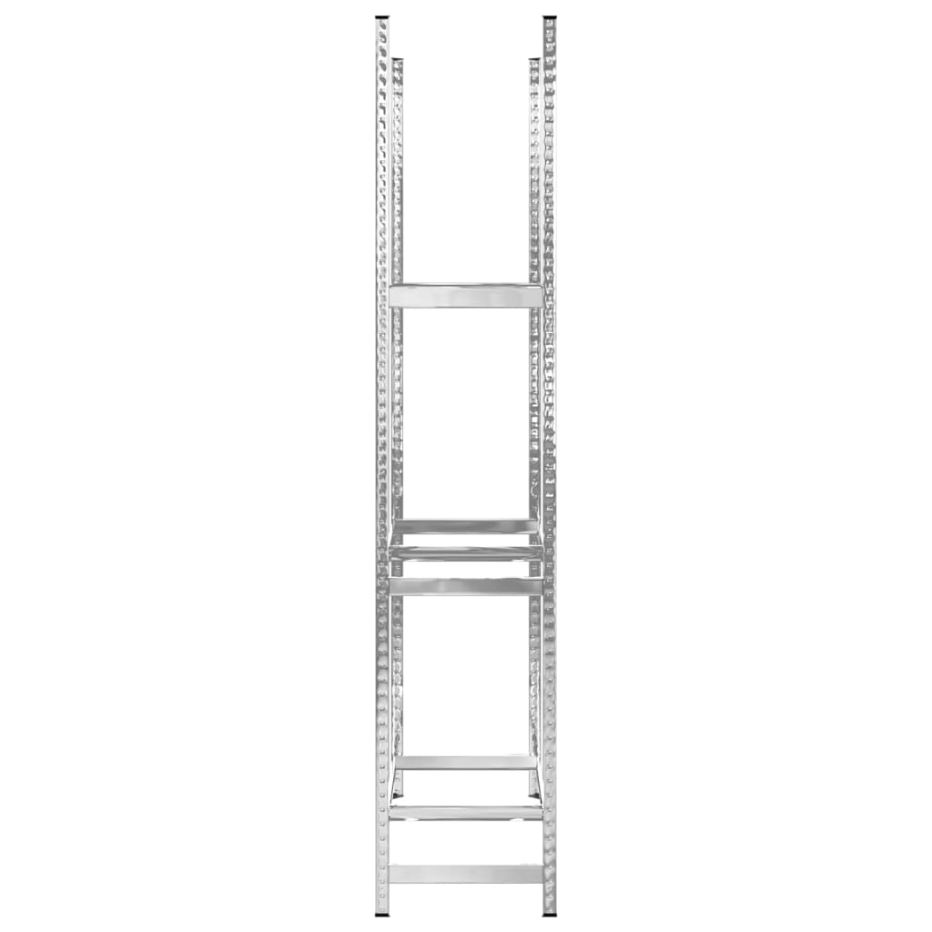 Reifenregale mit 3 Böden 2 Stk. Silbern 110x40x200 cm Stahl