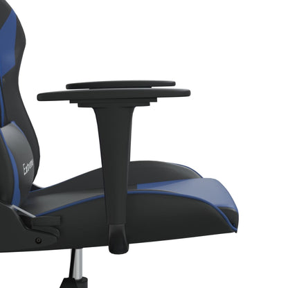 Gaming-Stuhl mit Massagefunktion Schwarz und Blau Kunstleder